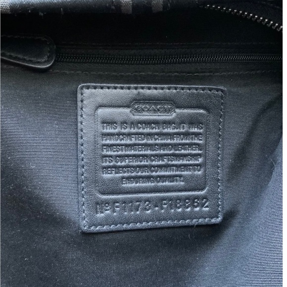 Coach Signature Leather Sateen Black F1173-F18862 Shoulder Handbag - Picture 8 of 11